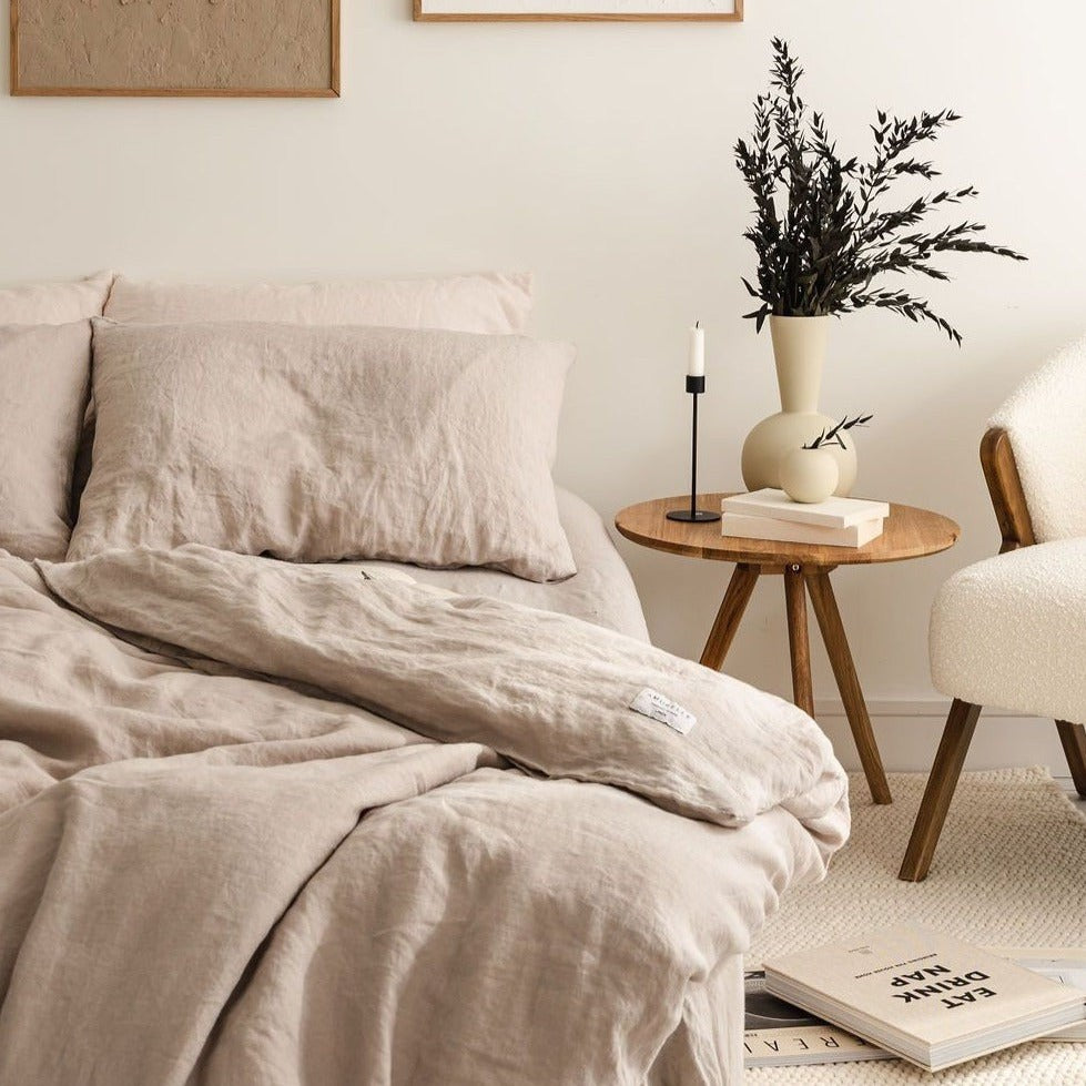 Amurelle Breeze Linen bedding in Sand Beige