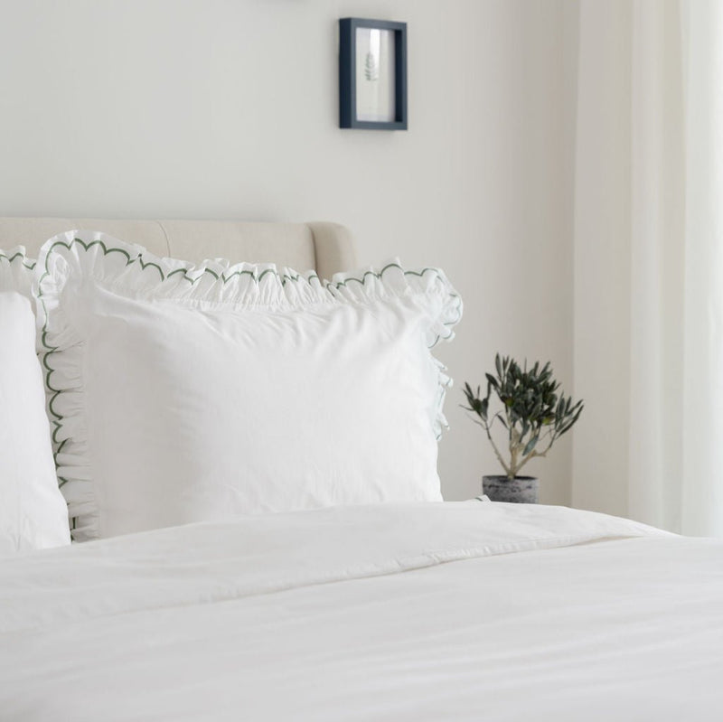 Hotel Cotton Duvet Cover Set - Ruffle