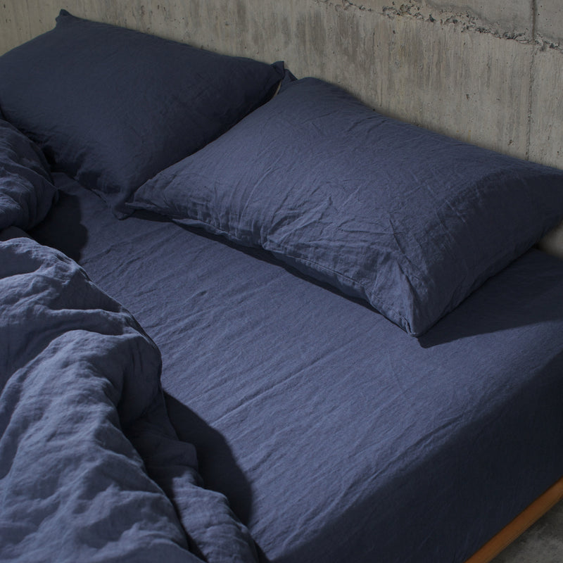 midnight breeze linen - pillowcase pair - Amurelle