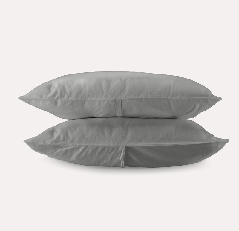 storm grey hero cotton - pillowcase pair - Amurelle