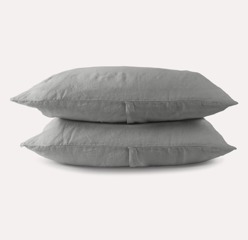 storm grey breeze linen - pillowcase pair - Amurelle