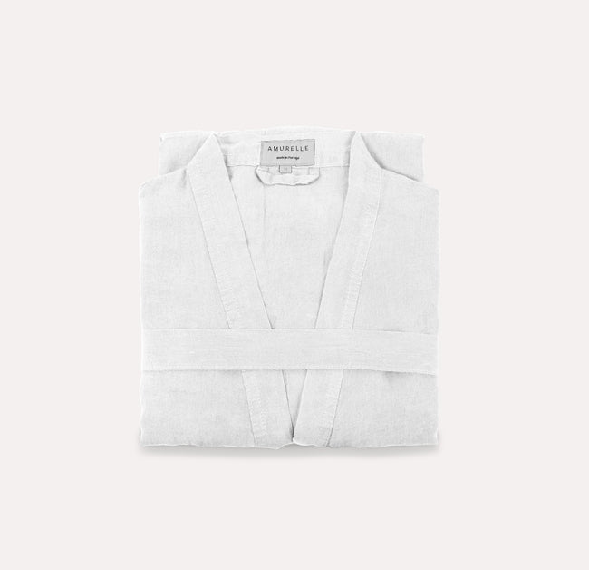 Premium Linen Dressing Gown - Snow White