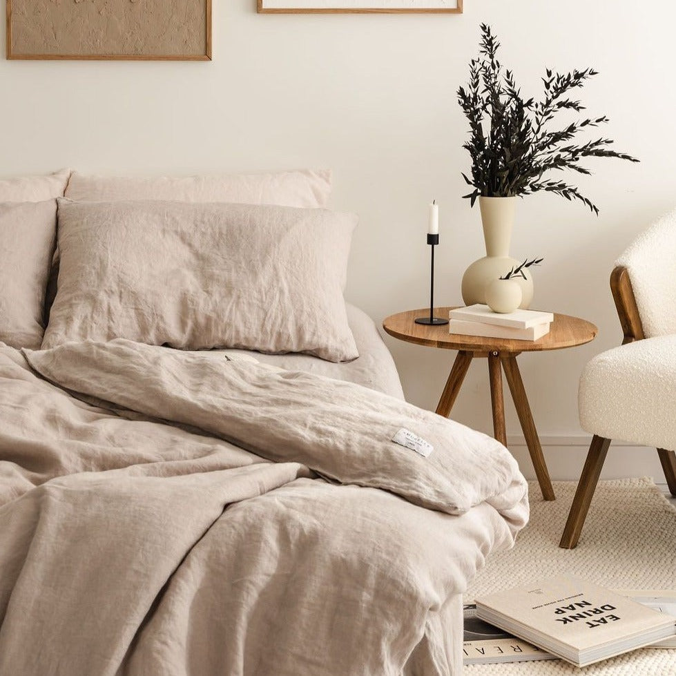 Breeze Linen Duvet Cover Set - Sand Beige
